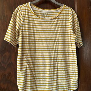 Striped Yellow and White Tee